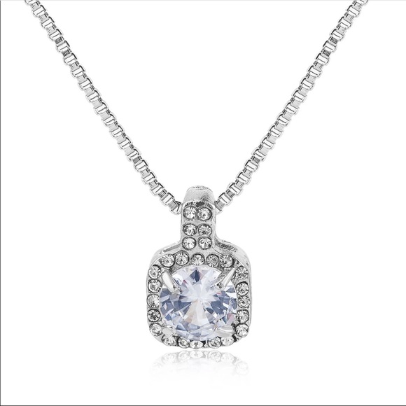 Square Rhinestone Crystal Zircon Pendant - Picture 6 of 8